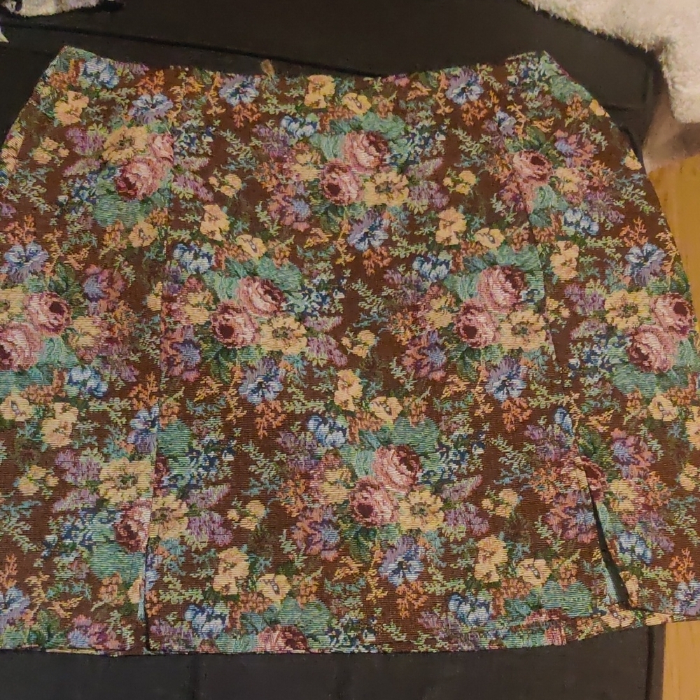 Blue and Pink Mini Pencil Skirt with Slit for Casual Wear